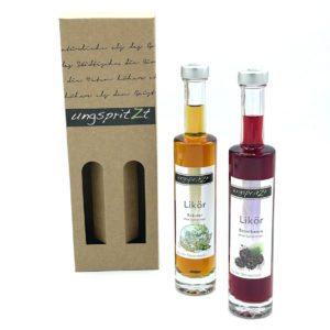 ungspritzt-Likör | Kräuter & Brombeere,  2 x 100ml in Geschenkkarton
