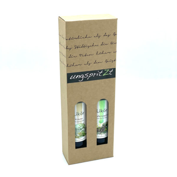 ungspritzt-Likör | Kräuter & Kiefernzapfen,  2 x 100ml in Geschenkkarton – Bild 2